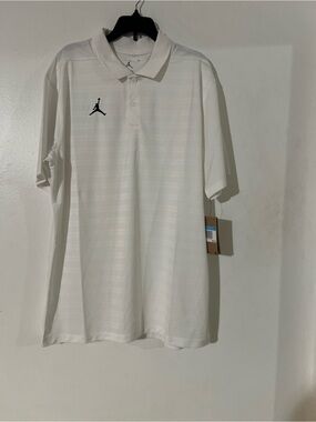 Jordan White Men’s Polo with Black Jumpman Logo